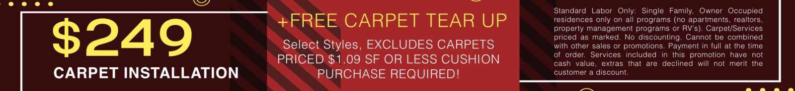 $249 Carpet Installation + Free Carpet Tear Up | Big Bob's Flooring Outlet Yuma