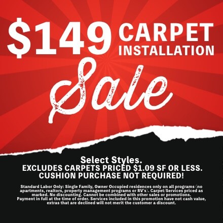 $149 Carpet Installation Sale | Big Bob's Flooring Outlet Yuma